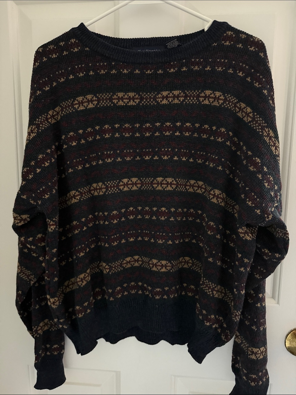 Vintage Van Heusen Navy Fair Isle Crewneck Sweater